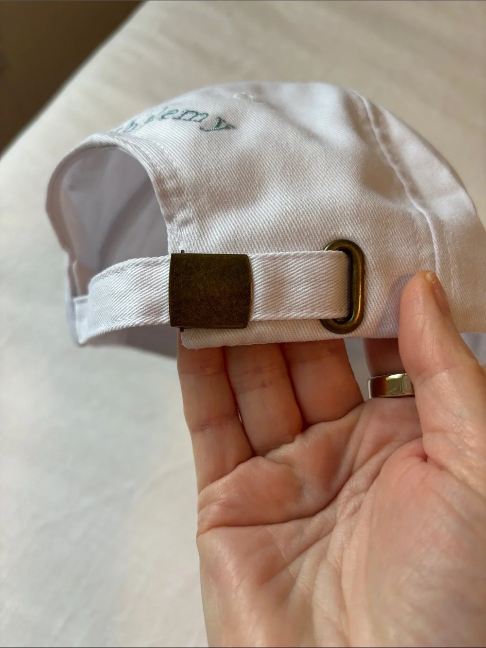 St Barths NEW White Baseball Cap with Teal Starfish Embroidered Emblem - New